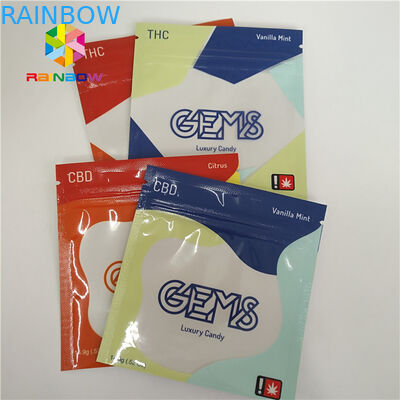 পুনর্ব্যবহারযোগ্য হার্বাল ধূপ প্যাকেজিং প্লাস্টিক ব্যাগ 3 পার্শ্ব জিপার সঙ্গে সাইড সিল সাস্ট