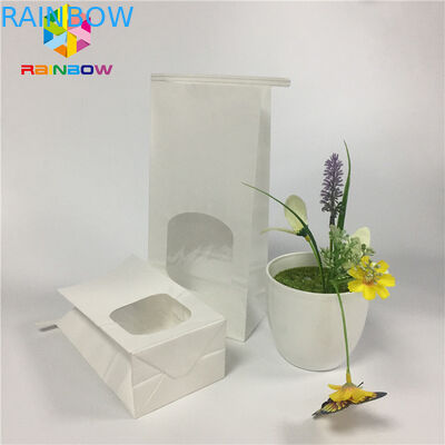 গ্রীস প্রুফ স্ন্যাক ব্যাগ প্যাকেজিং টাইন টাই সঙ্গে পরিষ্কার সাদা কাগজ পরিষ্কার উইন্ডো ব্যাগ