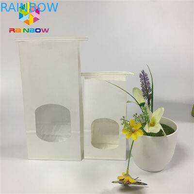 গ্রীস প্রুফ স্ন্যাক ব্যাগ প্যাকেজিং টাইন টাই সঙ্গে পরিষ্কার সাদা কাগজ পরিষ্কার উইন্ডো ব্যাগ