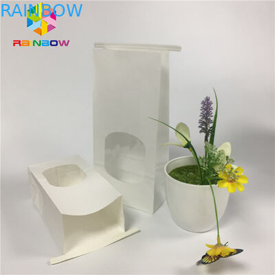 গ্রীস প্রুফ স্ন্যাক ব্যাগ প্যাকেজিং টাইন টাই সঙ্গে পরিষ্কার সাদা কাগজ পরিষ্কার উইন্ডো ব্যাগ