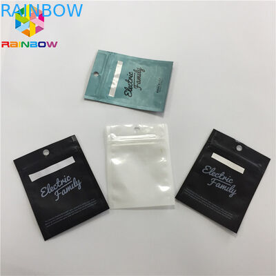 সাফ ফ্রন্ট প্লাস্টিক Mylar Ziplock ইউএসবি কেবল জন্য তিনটি সাইড সীল পাউন্ড আপ স্ট্যান্ড