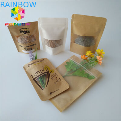 ম্যাট হোয়াইট প্লাস্টিকের পাইচ প্যাকেজিং ডপ্যাক পলি জিপ লক পাউন্ড আয়তক্ষেত্র উইন্ডো আপ স্ট্যান্ড