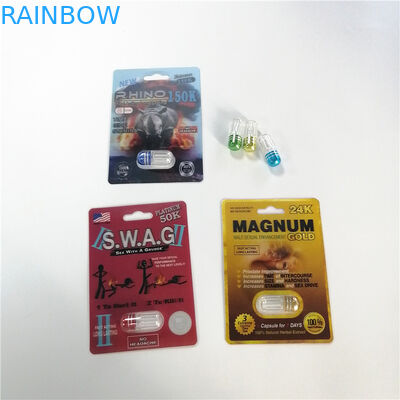 3 ডি Rhino প্লাস্টিক ব্লিস্টার প্যাকেজিং পুরুষ যৌন ক্যাপসুল জন্য নিজস্ব আকার