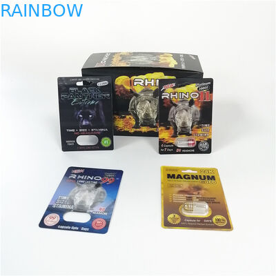 স্লাইড ব্লিস্টার কার্ড প্যাকেজিং কাস্টমাইজড আকার প্যাকিং পুরুষ বর্ধনশীল পিলস