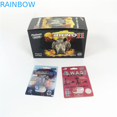 ইকো - বন্ধুত্বপূর্ণ ব্লিস্টার কার্ড প্যাকেজিং পুরুষ যৌন পিল কাগজ কার্ড পিল স্টিকার সঙ্গে