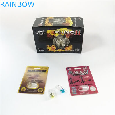 ইকো - বন্ধুত্বপূর্ণ ব্লিস্টার কার্ড প্যাকেজিং পুরুষ যৌন পিল কাগজ কার্ড পিল স্টিকার সঙ্গে