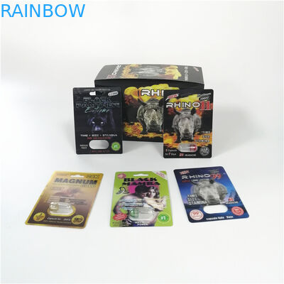 ইকো - বন্ধুত্বপূর্ণ ব্লিস্টার কার্ড প্যাকেজিং পুরুষ যৌন পিল কাগজ কার্ড পিল স্টিকার সঙ্গে