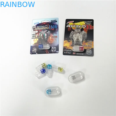 লেপা কাগজ ব্লিস্টার কার্ড প্যাকেজিং কাস্টম মুদ্রিত 3D প্রভাব Rhino 69 পিল ক্যাপসুল প্যাক