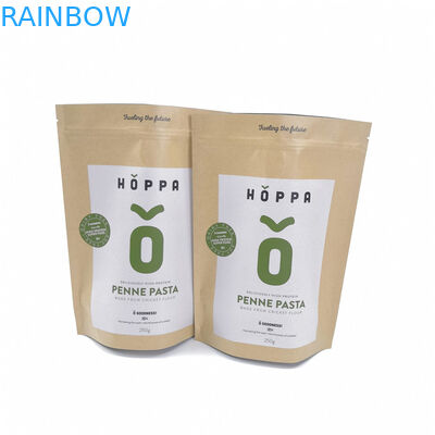 ইকো বন্ধুত্বপূর্ণ কড়া কাগজ ব্যাগ প্যাকেজিং খাদ্য স্ট্যান্ড আপ Zipperfor ব্রেড / ক্যান্ডি / ফল