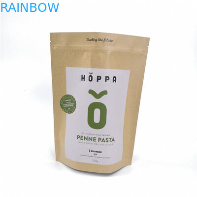 ইকো বন্ধুত্বপূর্ণ কড়া কাগজ ব্যাগ প্যাকেজিং খাদ্য স্ট্যান্ড আপ Zipperfor ব্রেড / ক্যান্ডি / ফল