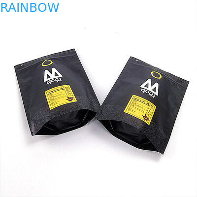 Reseableable স্ট্যান্ড আপ জipper পাউন্ড ব্যাগ কাস্টম মুদ্রিত স্তরিত ম্যাট কালো রঙ