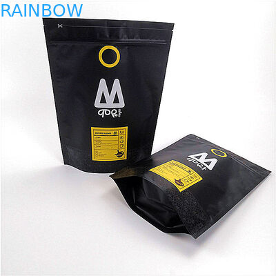 Reseableable স্ট্যান্ড আপ জipper পাউন্ড ব্যাগ কাস্টম মুদ্রিত স্তরিত ম্যাট কালো রঙ