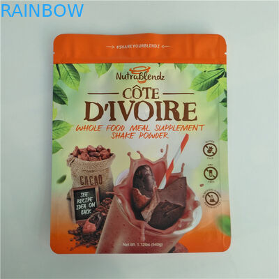 তাপ সীল প্লাস্টিকের পাইচ প্যাকেজিং roasted কফি বীজ পাউডার ব্যাগ Ziplock সঙ্গে