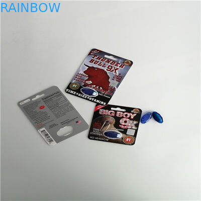 পুরুষ বর্ধনশীল পিলস ব্লিস্টার কার্ড প্যাকিং কাস্টম মুদ্রিত গ্লেন 69 সেক্স পিল 3 ডি কার্ড