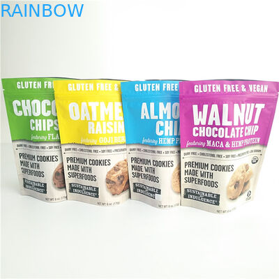 গ্লুটেন ফ্রি স্ন্যাক ব্যাগ প্যাকেজিং খাদ্য প্যাকেজিং কুকি গন্ধ প্রুফ ব্যাগ Ziplock সঙ্গে