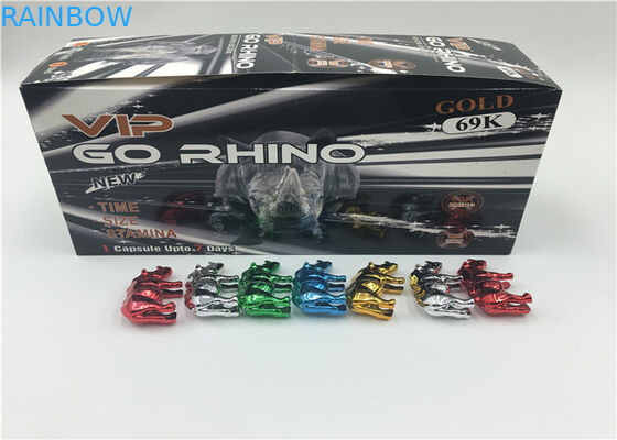 3 ডি হোলোগ্রাম প্রভাব পিল ব্লিস্টার কার্ড প্যাকেজিং Rhino 69 কন্টেইনার বুলেট টেকসই