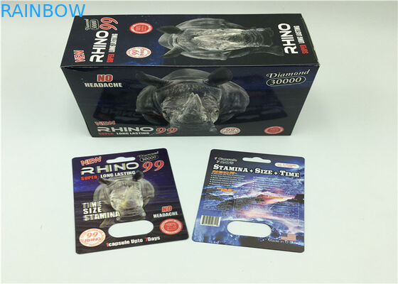 পুরুষ পাউডার যৌন বর্ধনশীল পিল জন্য Rhino পাউডার ক্যাপসুল ব্লিস্টার কার্ড প্যাকেজিং