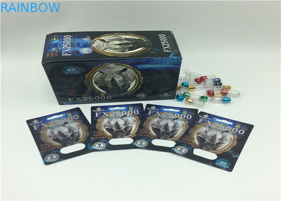 কাস্টম লোগো 3 ডি ইফেক্ট ব্লিস্টার প্যাক প্যাকেজিং সুপার মেডিসিনের জন্য পুরুষ বর্ধন বোতল কার্ড