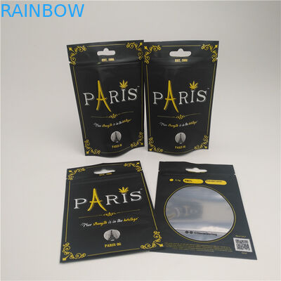 সাফ উইন্ডো স্ট্যান্ড আপ থলি পাউচ গন্ধযুক্ত প্রুফ সিবিডি প্যাকেজিং ব্যাগ সহ চাইল্ডপ্রুফ জিপার