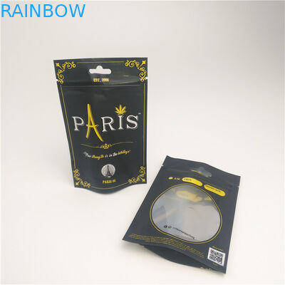 সাফ উইন্ডো স্ট্যান্ড আপ থলি পাউচ গন্ধযুক্ত প্রুফ সিবিডি প্যাকেজিং ব্যাগ সহ চাইল্ডপ্রুফ জিপার