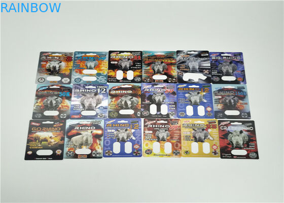 ফায়ার রাইনো 50 কে 3 ডি এফেক্ট ফোস্কা কার্ড প্যাকেজিং পুরুষ বিকাশ বড়ি প্যাক ক্যাপসুল সেক্স পিলের জন্য