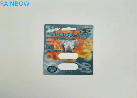 ফায়ার রাইনো 50 কে 3 ডি এফেক্ট ফোস্কা কার্ড প্যাকেজিং পুরুষ বিকাশ বড়ি প্যাক ক্যাপসুল সেক্স পিলের জন্য