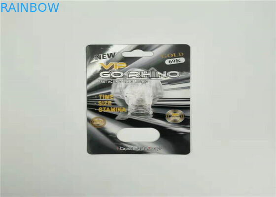 পুরুষ যৌন পারফরম্যান্স বৃদ্ধি পিল ফোস্কা কার্ড প্যাকেজিং গণ্ডার 99 50 কে 150 কে 3 ডি প্রভাব কার্ড