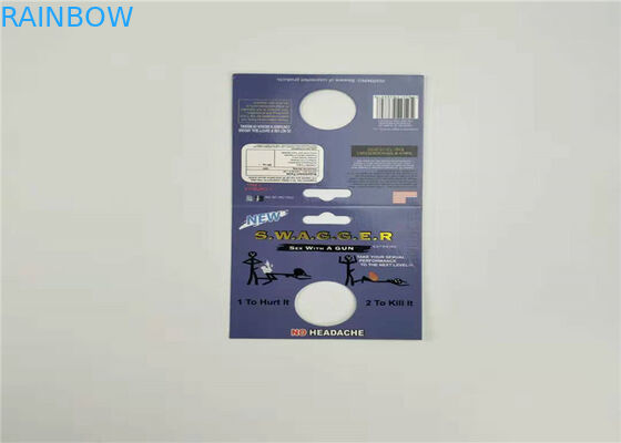 প্লাস্টিকের কভার সহ ক্যাপসুল প্লাস্টিকের ফোস্কা প্যাকেজিং সেক্স পিল 3 ডি কার্ড রাইনো 8-50000 প্যাটার্ন