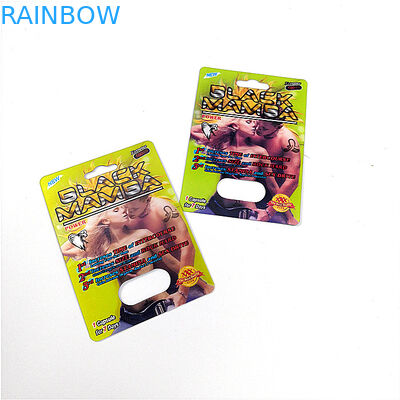 সেক্স পিলের জন্য ফাদডিশ স্লাইড প্লাস্টিক ফোস্কা প্যাকেজিং কালো মামসা 3 ডি কার্ড প্লাস্টিকের কভার