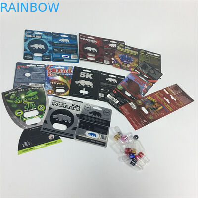 সিল্ক প্রিন্টিং ফোস্কা কার্ড প্যাকেজিং পুরুষ বর্ধন Medষধ গন্ডার সেক্স পিলস কাস্টম লোগো