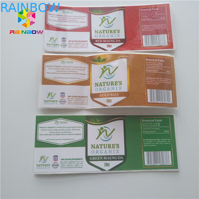 ড্রপার সঙ্কোচন স্লিভ লেবেল ফার্মাসিউটিক্যাল স্টিকারগুলি শিশি গ্লাস 30 মিলির বোতল স্টেরয়েডের জন্য