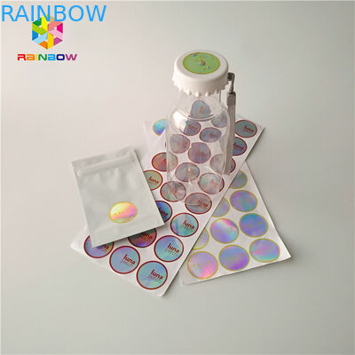 বোতল / জার সঙ্কুচিত স্লিভ লেবেল রাউন্ড 3 ডি লেজার হোলোগ্রাফিক হোলোগ্রাম স্টিকার