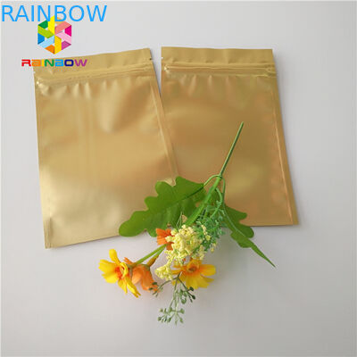 ম্যাট চকচকে জিপলক প্লাস্টিক ব্যাগ প্যাকেজিং ধাতব সোনার ফয়েল স্যাচেট সিবিডি ক্র্যাটমের জন্য