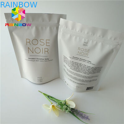 জিপলক মুদ্রিত ফয়েল স্ট্যান্ড আপ কসমেটিক প্যাকেজিং ব্যাগ নারকেল / কফি বডি স্ক্রাব