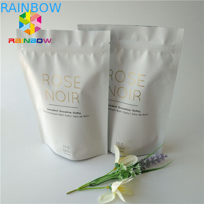 জিপলক মুদ্রিত ফয়েল স্ট্যান্ড আপ কসমেটিক প্যাকেজিং ব্যাগ নারকেল / কফি বডি স্ক্রাব