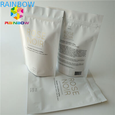 জিপলক মুদ্রিত ফয়েল স্ট্যান্ড আপ কসমেটিক প্যাকেজিং ব্যাগ নারকেল / কফি বডি স্ক্রাব