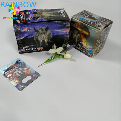 পুরুষ বর্ধন লিঙ্গ বড়ি ফোস্কা কার্ড প্যাকেজিং রাইনো 69 ক্যাপসুল প্লাস্টিক 3 ডি কার্ড বক্স