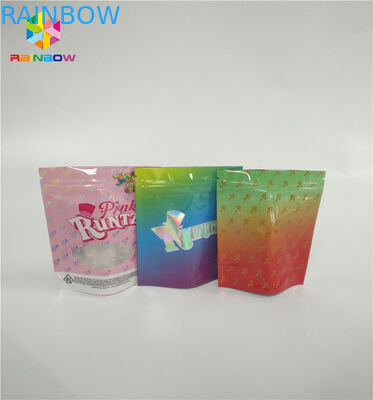 চাইল্ডপ্রুফ 3.5 জি স্ট্যান্ড আপ জিপার পাউচ ব্যাগগুলি কাস্টমাইজ করুন প্রিন্ট রুটজ প্যাক গন্ধযুক্ত প্রুফ