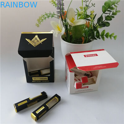 উইন্ডো প্যাকেজিং পেপার বক্স হট ফয়েল স্ট্যাম্পিং লোগো প্যাকিং উপহার / প্রসাধনী জন্য মুদ্রিত