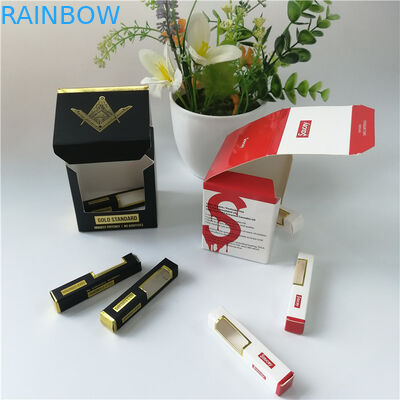 উইন্ডো প্যাকেজিং পেপার বক্স হট ফয়েল স্ট্যাম্পিং লোগো প্যাকিং উপহার / প্রসাধনী জন্য মুদ্রিত