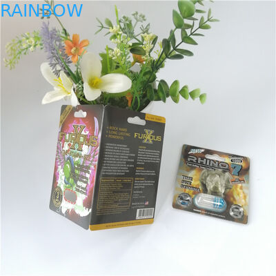 কাস্টমাইজড 3 ডি ব্লিস্টার প্যাক প্যাকেজিং ম্যান যৌন পারফরম্যান্স বর্ধন পিল ফোসকা