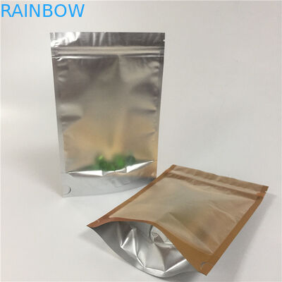 স্তরিত অ্যালুমিনিয়াম ফয়েল জিপ লক ব্যাগ স্ট্যান্ড আপ থলি স্বচ্ছ পার্শ্ব আর্দ্রতা প্রুফ