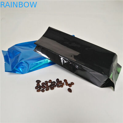 অ্যালুমিনিয়াম ফয়েল সাইড গাসেট টি ব্যাগ প্যাকেজিং কফি পাউচ গরম সীল ভালভের সাথে
