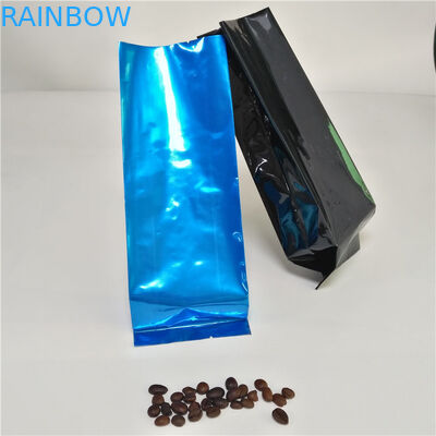 অ্যালুমিনিয়াম ফয়েল সাইড গাসেট টি ব্যাগ প্যাকেজিং কফি পাউচ গরম সীল ভালভের সাথে