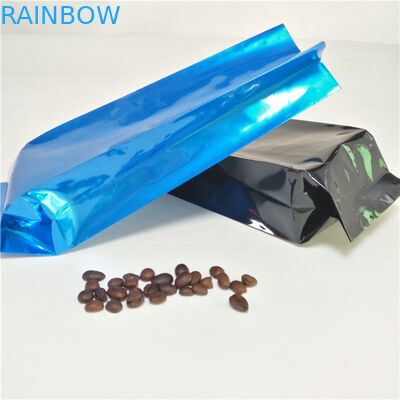 অ্যালুমিনিয়াম ফয়েল সাইড গাসেট টি ব্যাগ প্যাকেজিং কফি পাউচ গরম সীল ভালভের সাথে