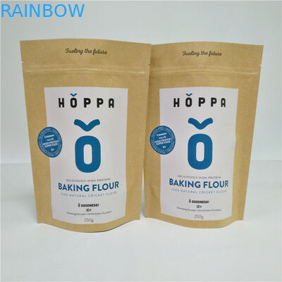 চা শুকনো খাবার বাদাম মসলা প্যাকেজের জন্য প্রাকৃতিক ব্রাউন কাস্টমাইজড পেপার ব্যাগ পাউচ