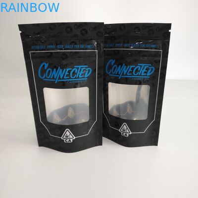 গন্ধযুক্ত প্রুফ রিসেসেবল জিপার স্ট্যান্ড আপ জিপার পাউচ উইন্ডো অ্যালুমিনিয়ামের অভ্যন্তরে