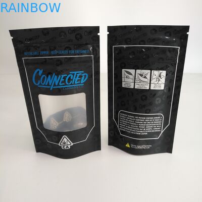 গন্ধযুক্ত প্রুফ রিসেসেবল জিপার স্ট্যান্ড আপ জিপার পাউচ উইন্ডো অ্যালুমিনিয়ামের অভ্যন্তরে