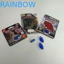 স্বচ্ছ স্টিকারের ফোসকা বোতলগুলির সাথে বিগ বয় 9 এক্স পেপার ফোস্কা কার্ড প্যাকেজিং সেক্স পিল ক্যাপসুল