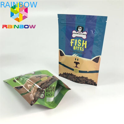 মাইলার জিপলক প্লাস্টিকের পাউচস প্যাকেজিং পোষা ফিডের ব্যাগ গ্রাভনরে প্রিন্টিং